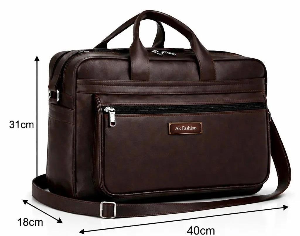 16 Inch PU Leather Laptop Messenger Bag