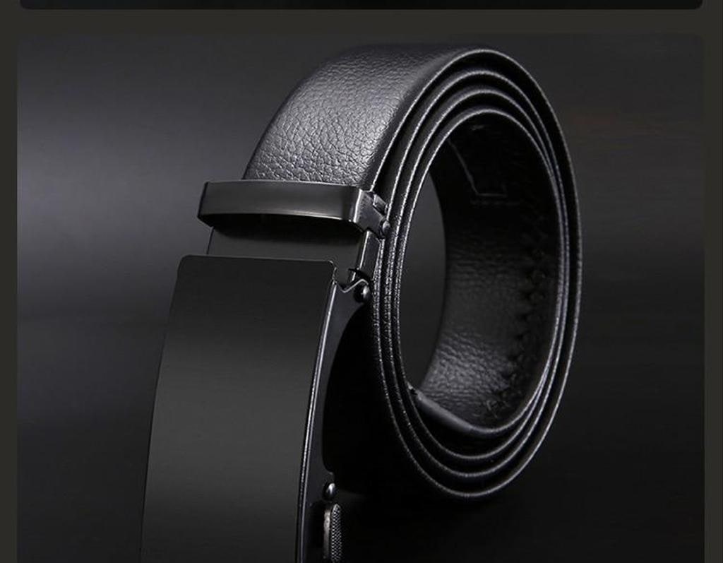 Black Faux Leather Belt, 28 to 40 in