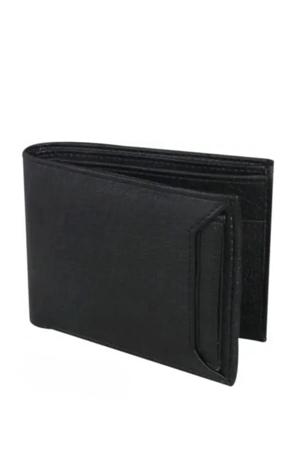Black Faux Leather Card Holder Wallet