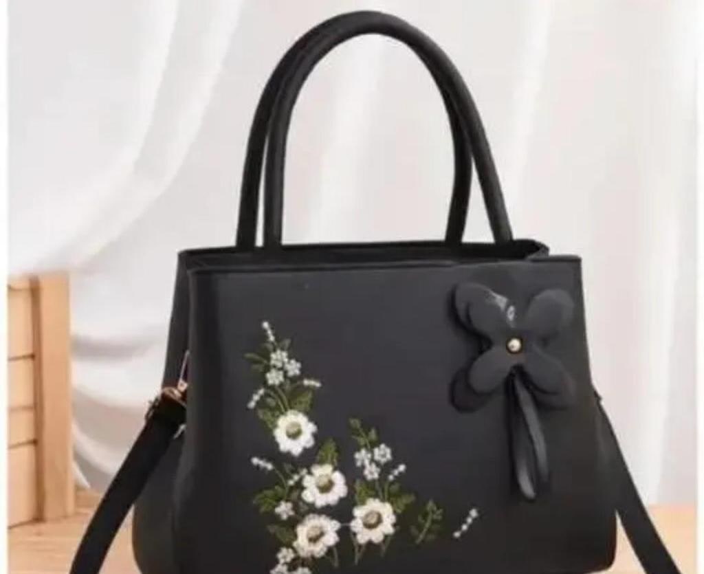 Black Floral Hand Messenger Bag