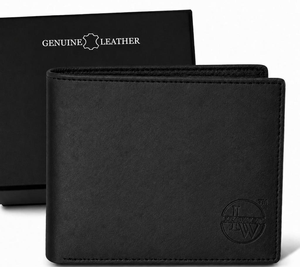 Black Genuine Leather Bifold Wallet