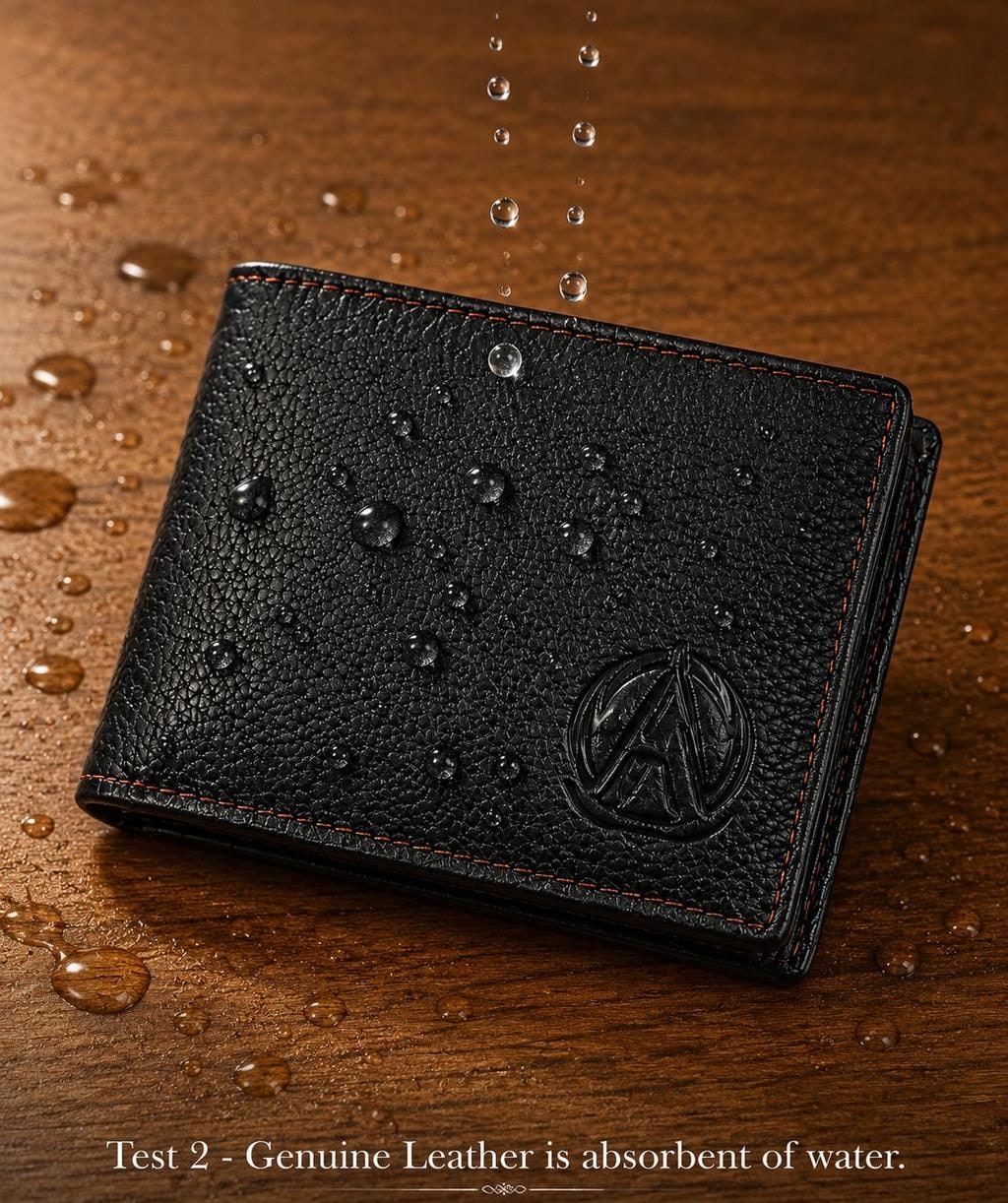 Black Genuine Leather RFID Bi-Fold Wallet