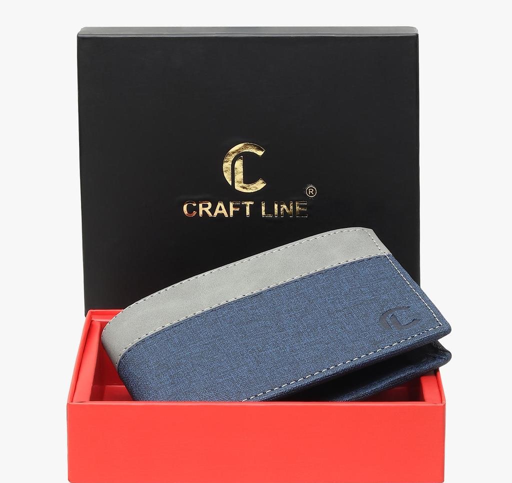 Blue Fabric Wallet with RFID Blocking