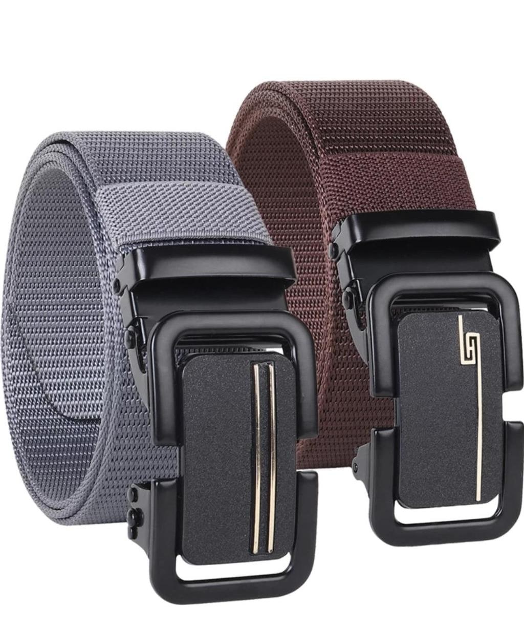 Brown and Grey Textured Belts, Pack of 2