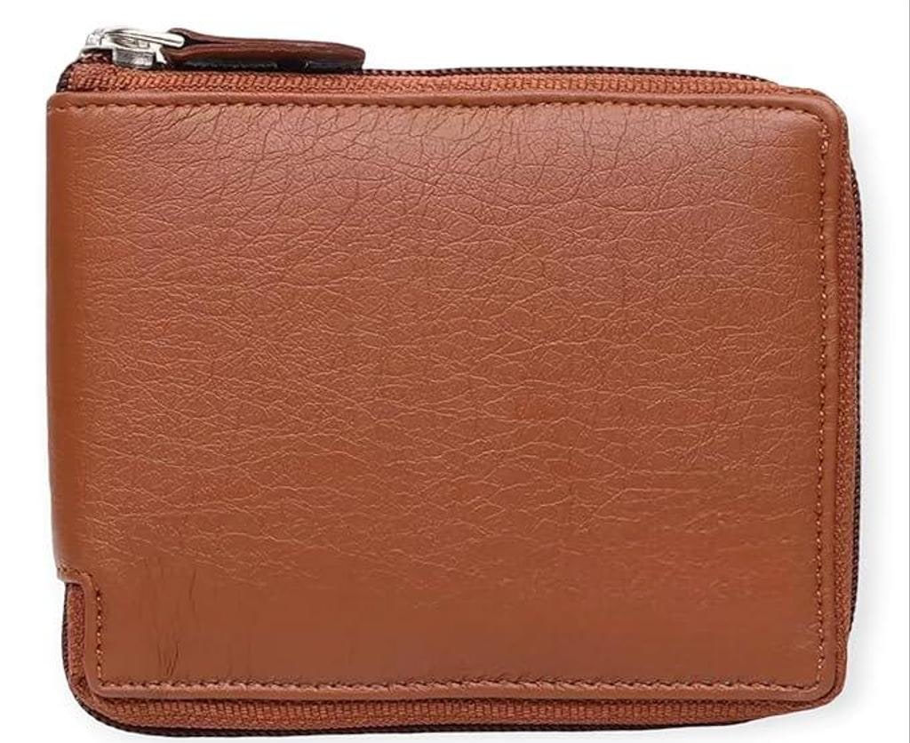 Brown Faux Leather Formal Wallet, 5 Card Slots