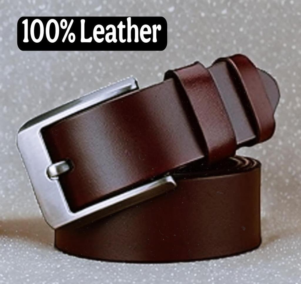 Brown Leather Belt with 40 mm Buckle