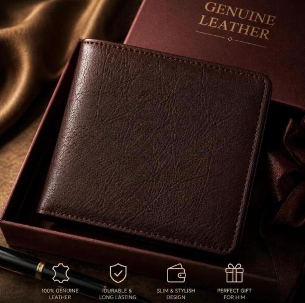 Brown Textured Faux Leather Wallet
