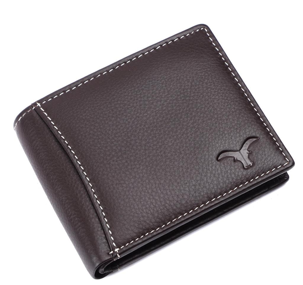 Brown Textured Genuine Leather RFID Wallet