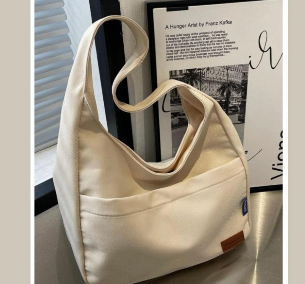 Canvas Tote Bag With Button Closure