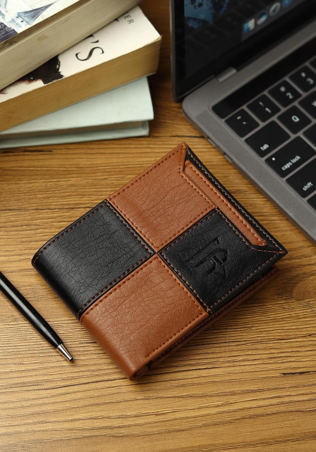 Dual-Colour PU Leather Card Slider Wallet