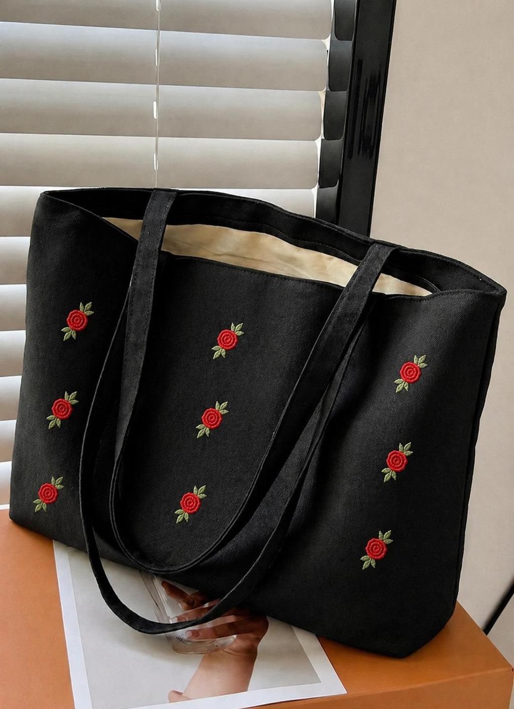 Embroidered Canvas Tote Bag