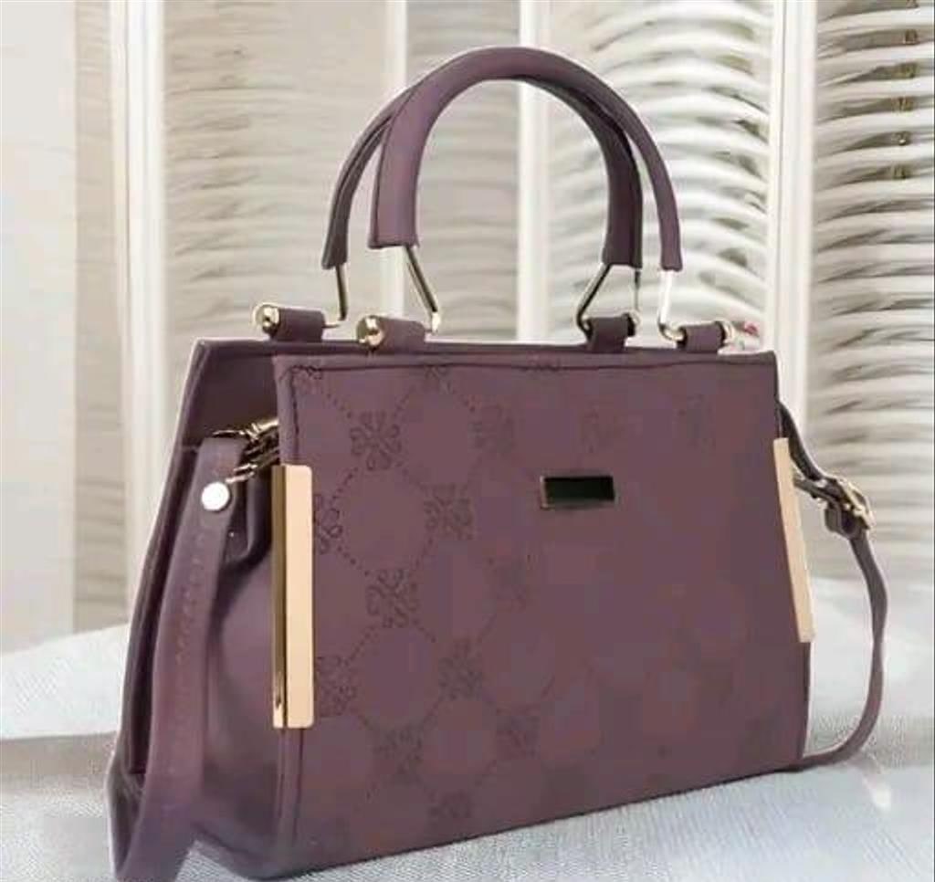 Embroidered PU Handbag With Dual Handles