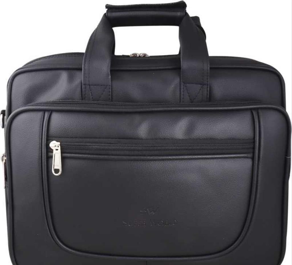 Faux Leather Laptop Bag with 3 Compartments
