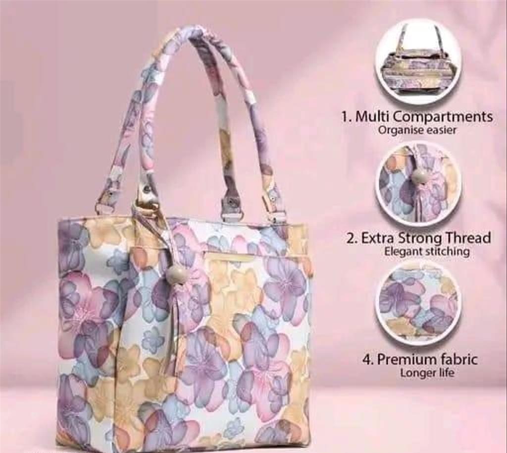 Floral Printed PU Handbag