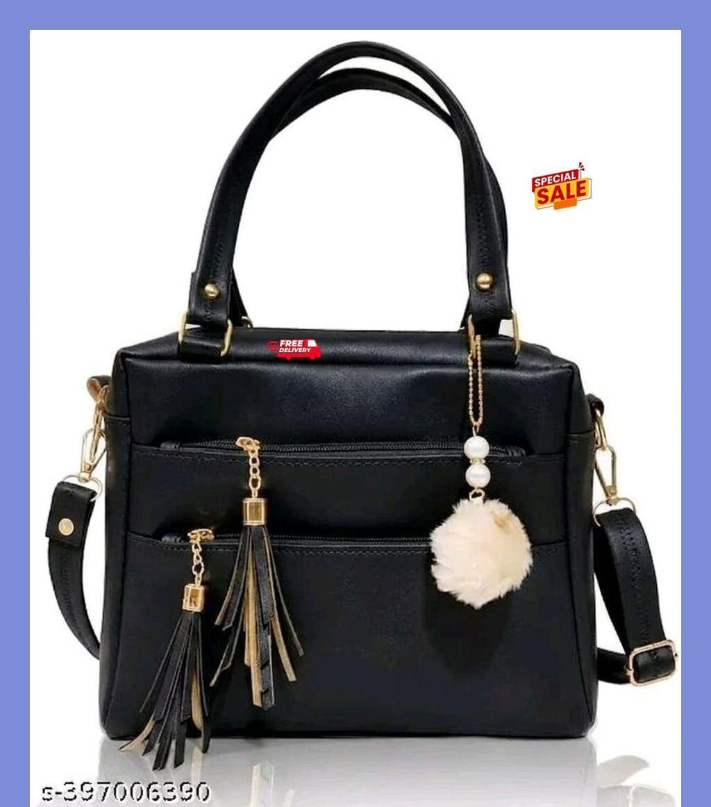 Four-Compartment PU Sling Handbag
