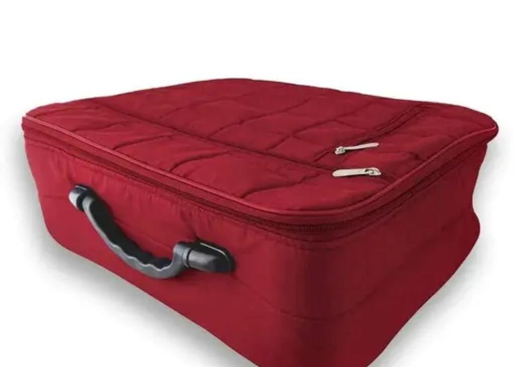 Maroon Folding Suitcase Bag
