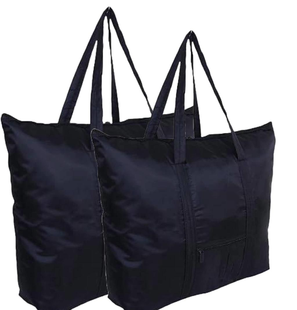 Navy Blue Foldable Travel Bags, Pack of 2