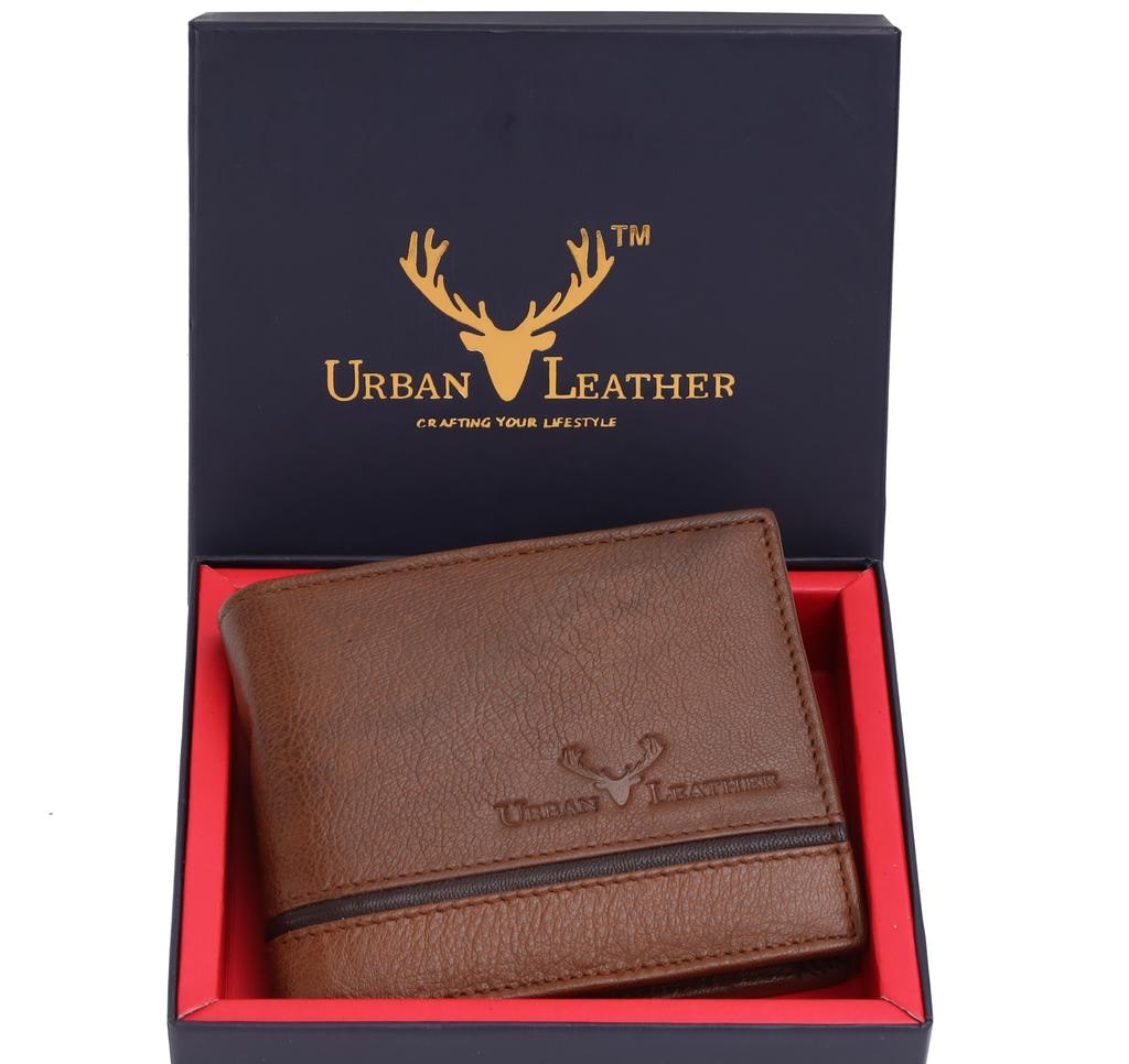Navy Genuine Leather RFID Bi-Fold Wallet