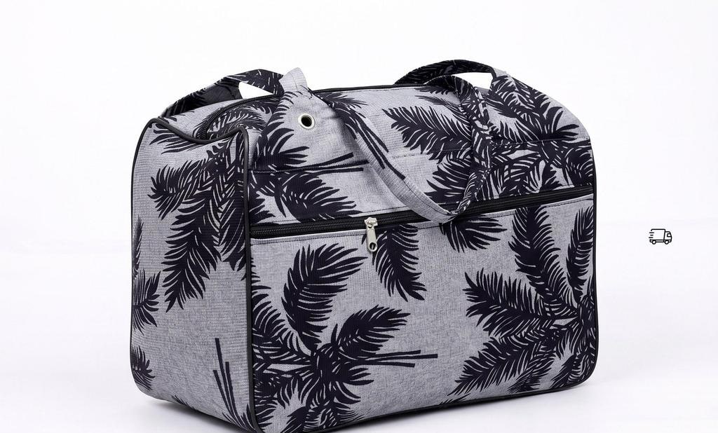 Palm Leaf Print Mini Travel Duffle Bag