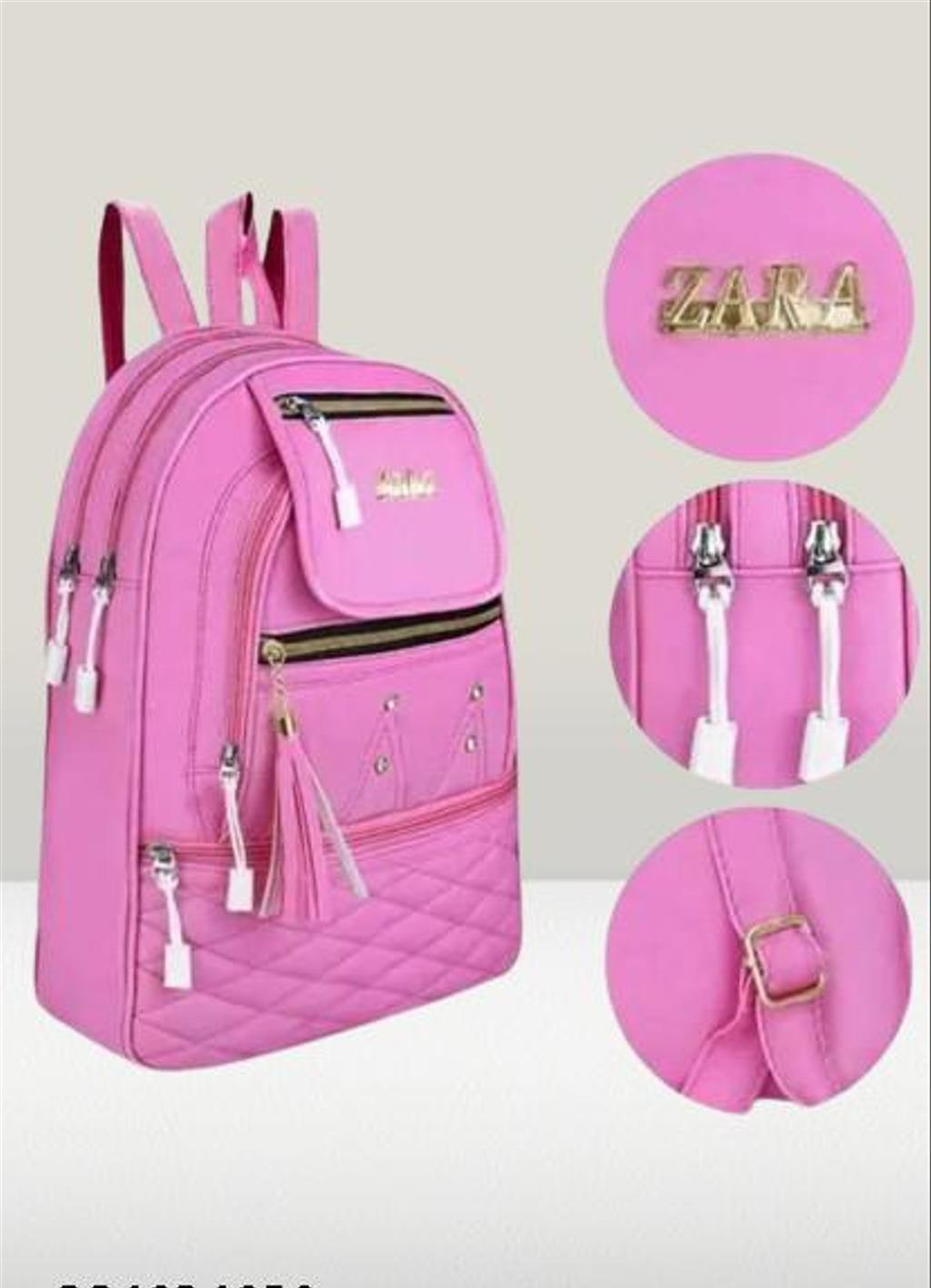 Pink PU Backpack for Women