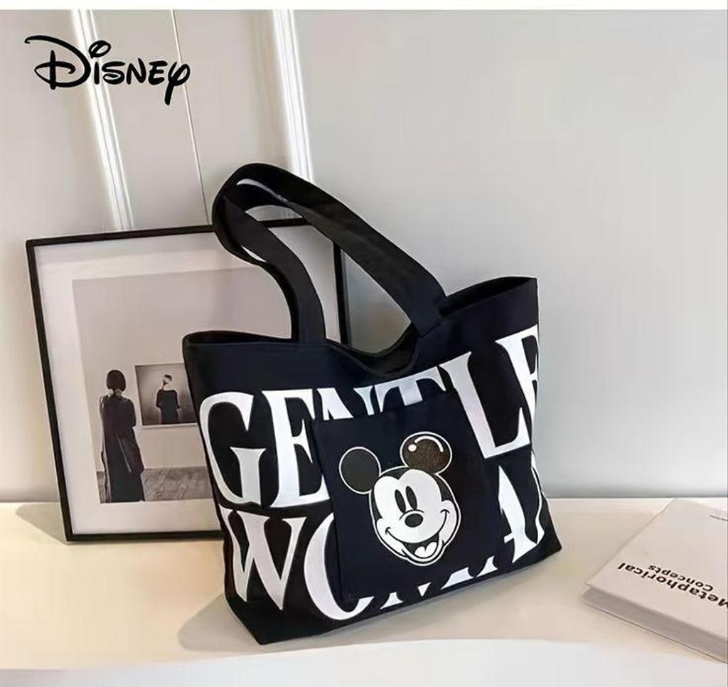 Printed Canvas Zip Tote Bag