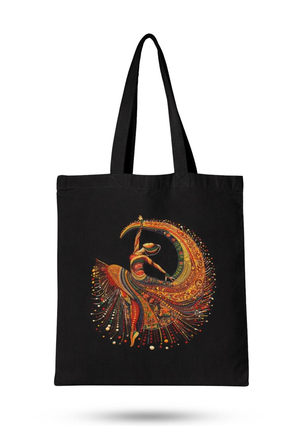 Printed Canvas Zip Tote for College and Office