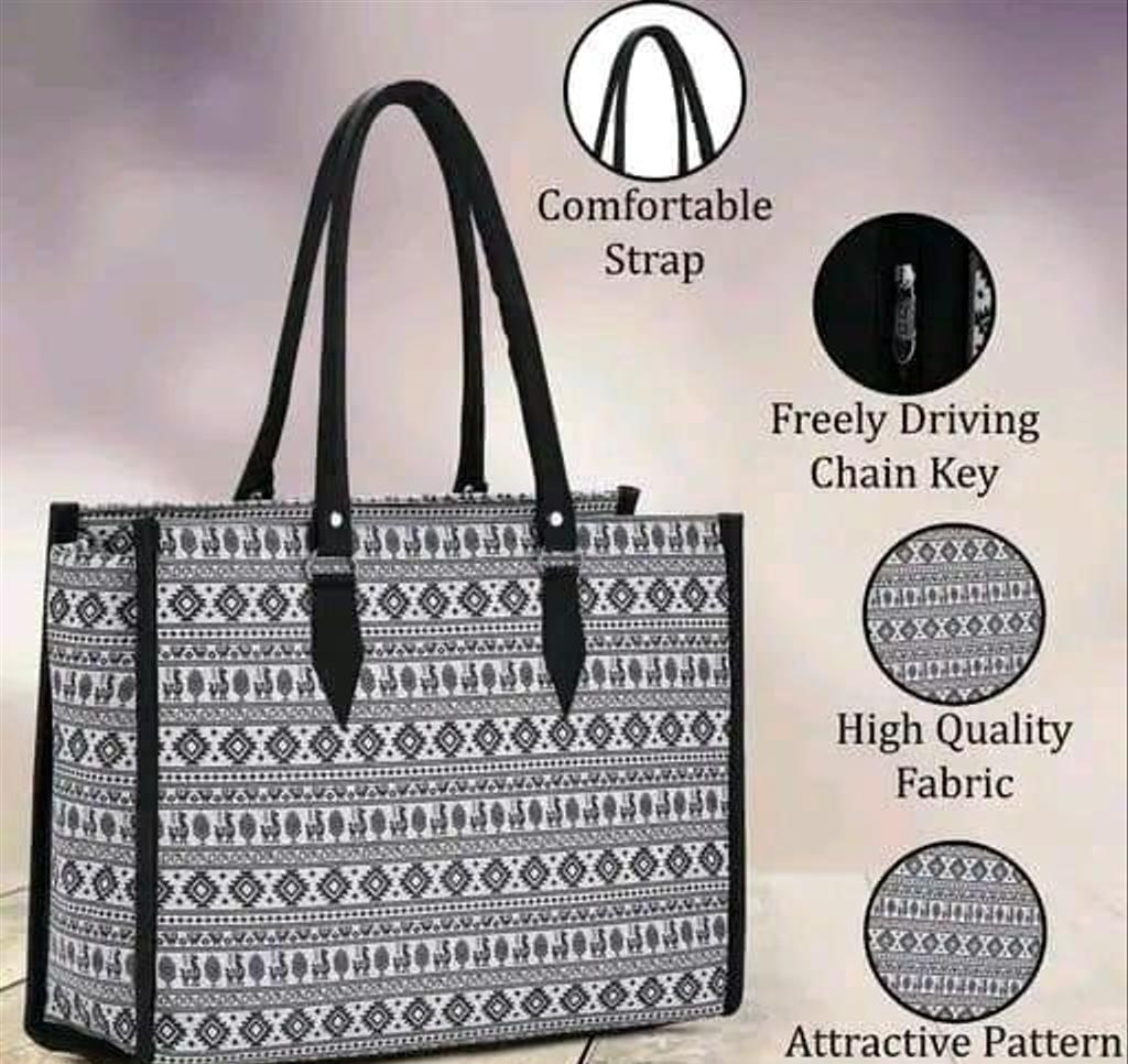Printed Handbag with 2 Compartments