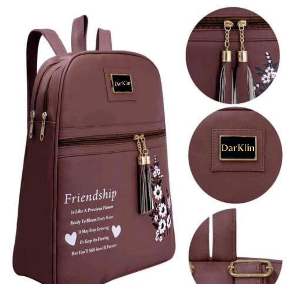 PU Backpack With Two Compartments