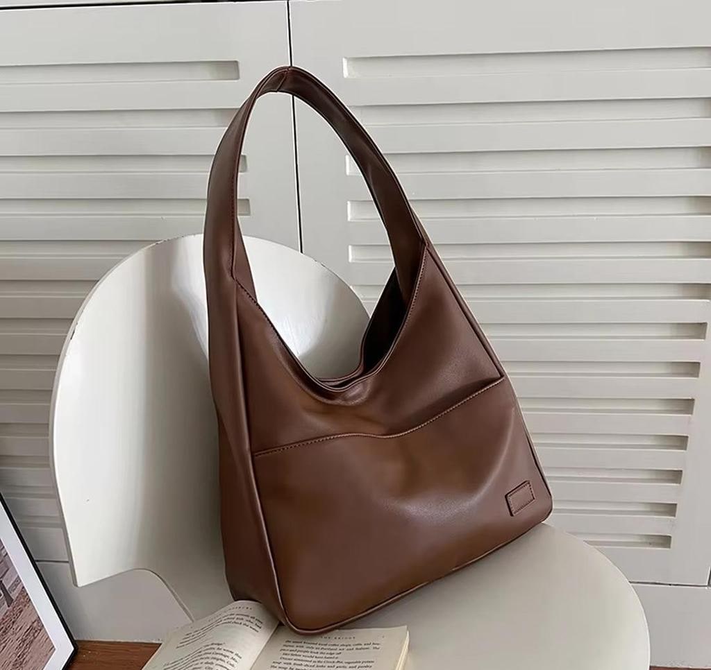PU Shoulder Bag with 3 Compartments