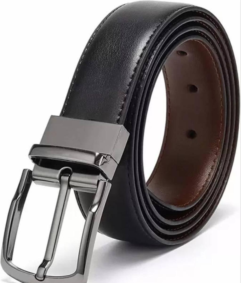Reversible Black and Brown Faux Leather Belt (28-40 in)
