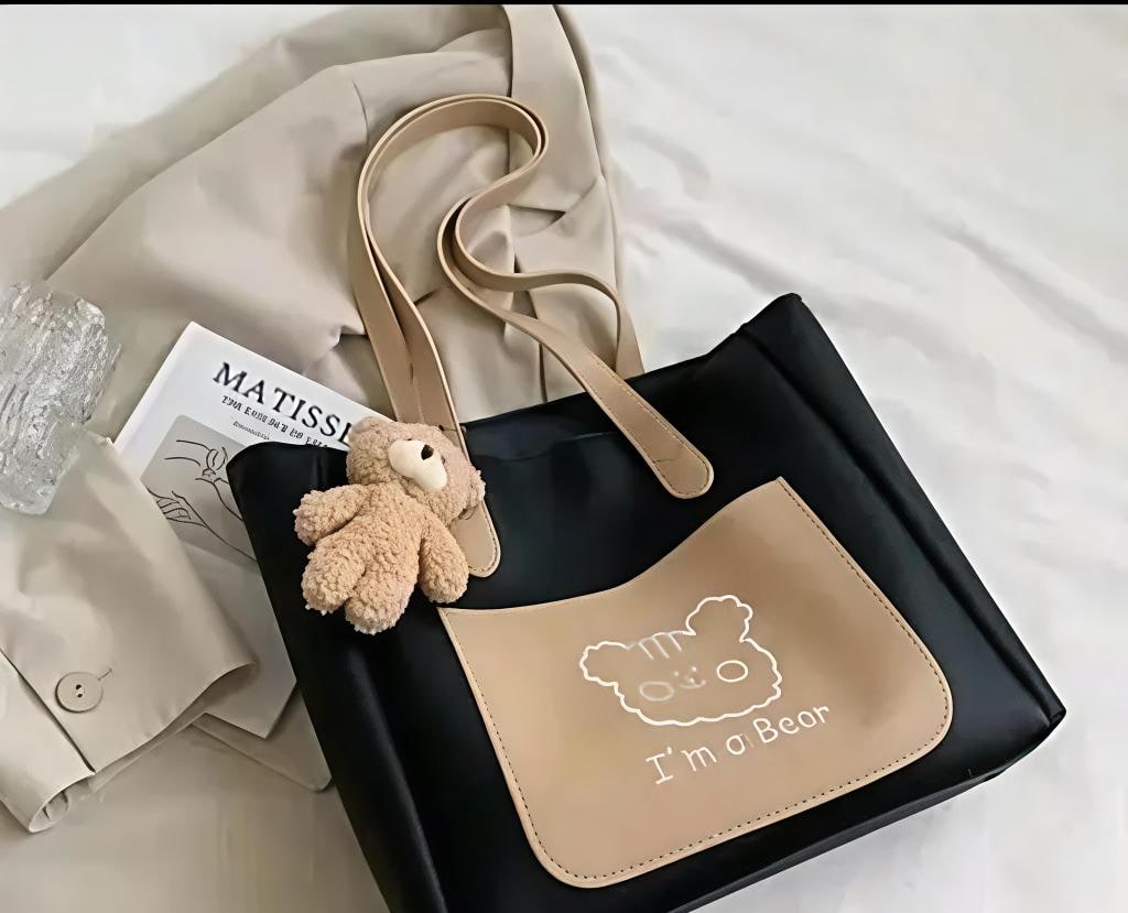 Self-Design Canvas and Leather Tote Bag