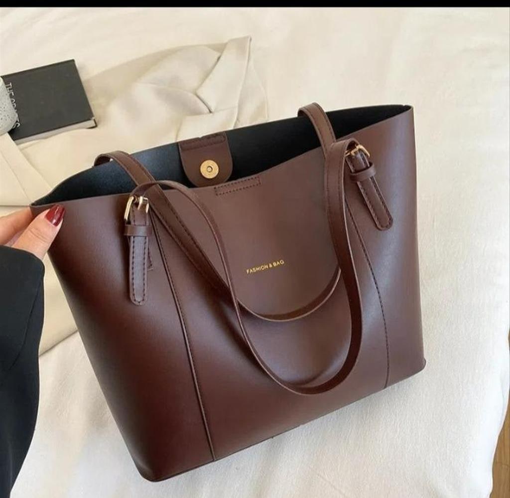 Single Compartment Solid PU Handbag