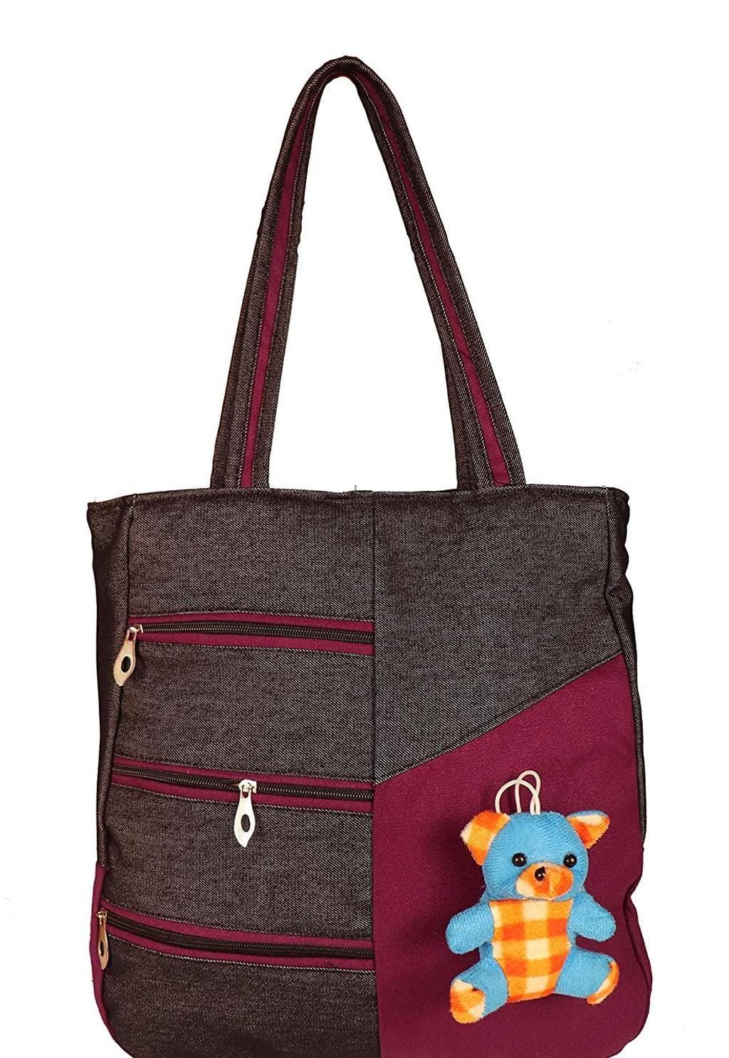 Solid Canvas Shoulder Handbag