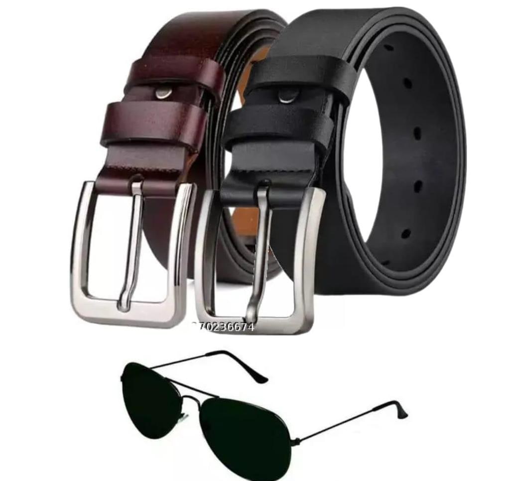 Solid Faux Leather Belts, Pack of 3