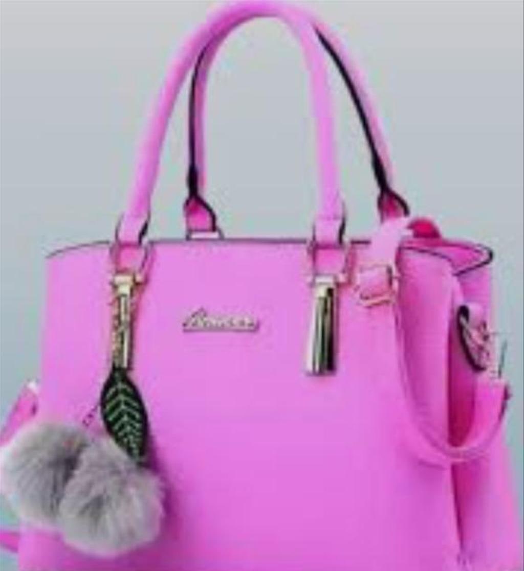 Solid Handbag with 2 Compartments