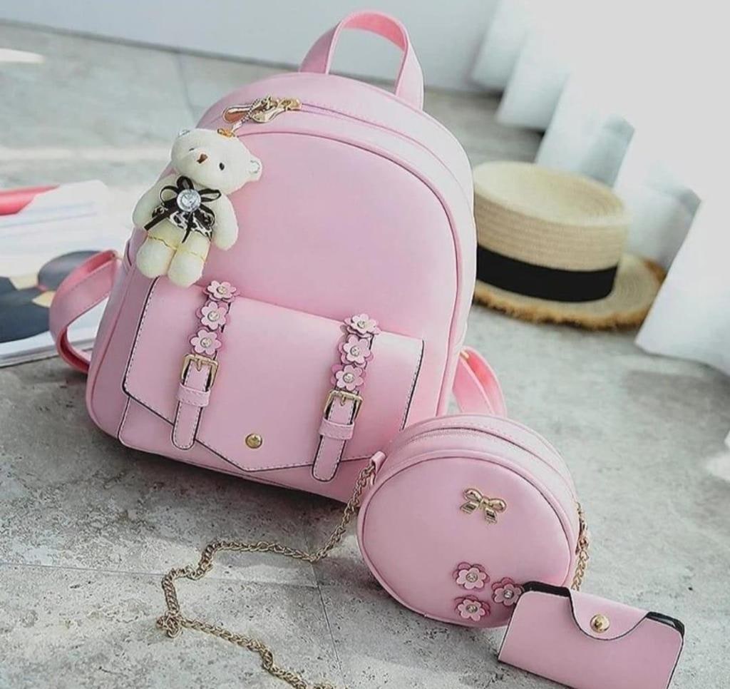 Solid PU Backpack, 14 x 10 in