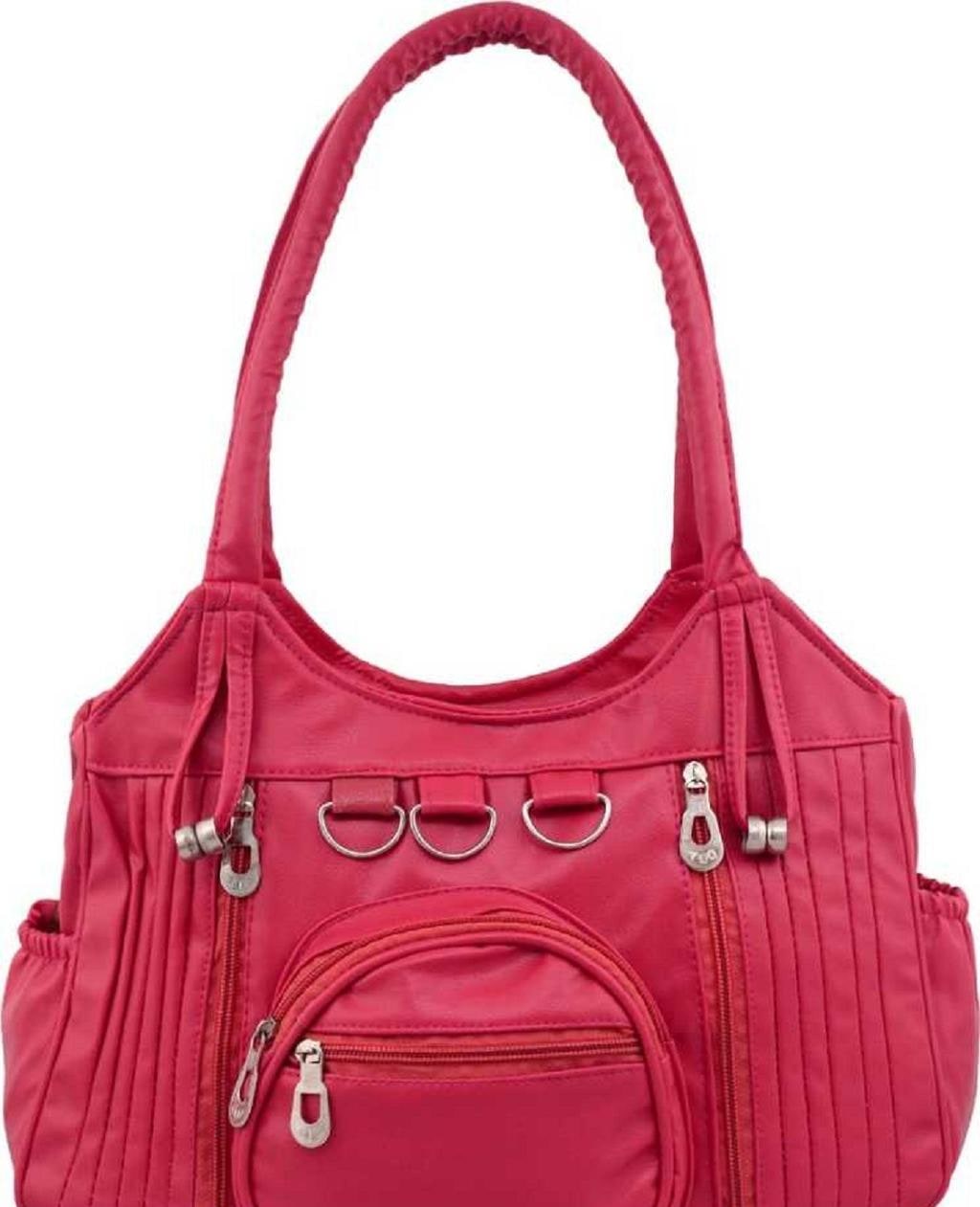 Solid PU Handbag With Two Compartments