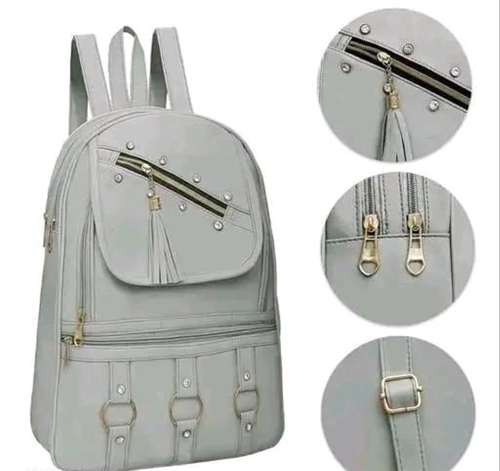 Solid PU Ladies Backpack, 15 x 13 in