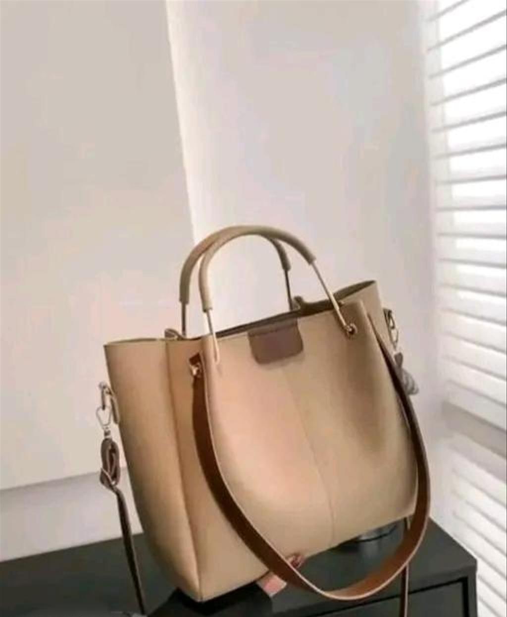 Solid PU Leather Shoulder Handbag