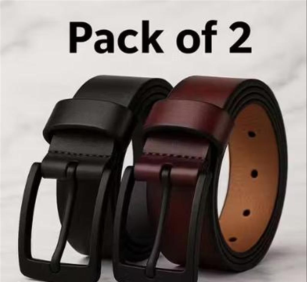 Solid Synthetic Belts, Pack of 2