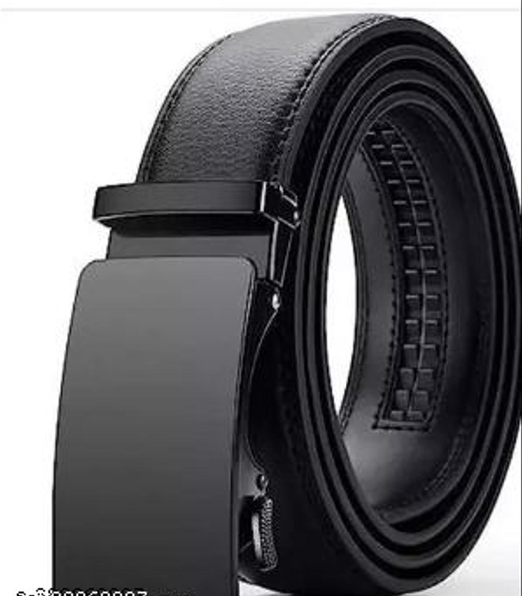 Textured Black PU Belt for Men