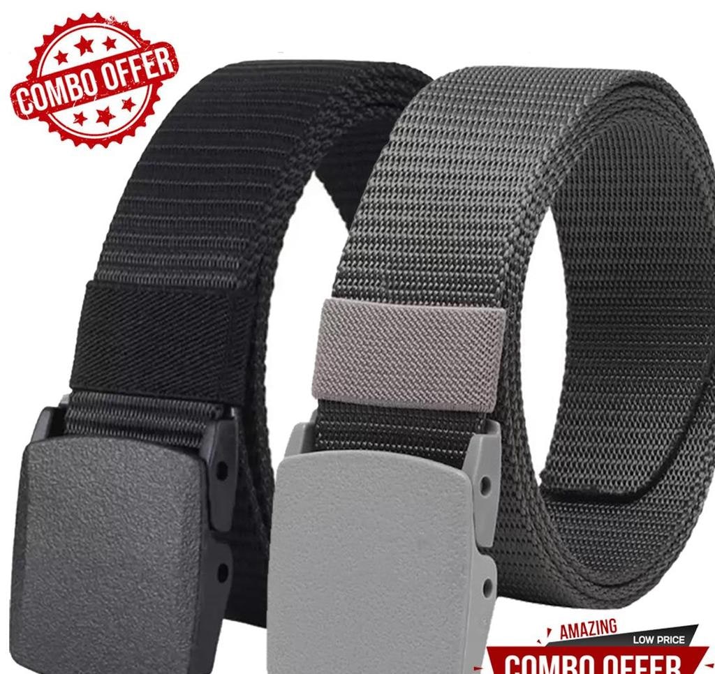 Textured Nylon Belts, Pack of 2