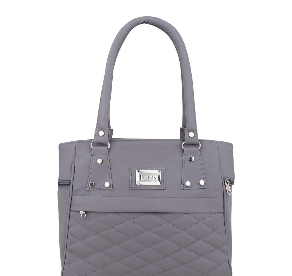 Textured PU Handbag with 2 Compartments