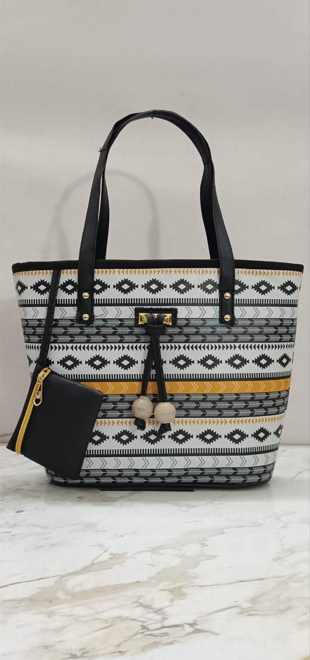 Two-Compartment PU Handbag, 14 x 11 in